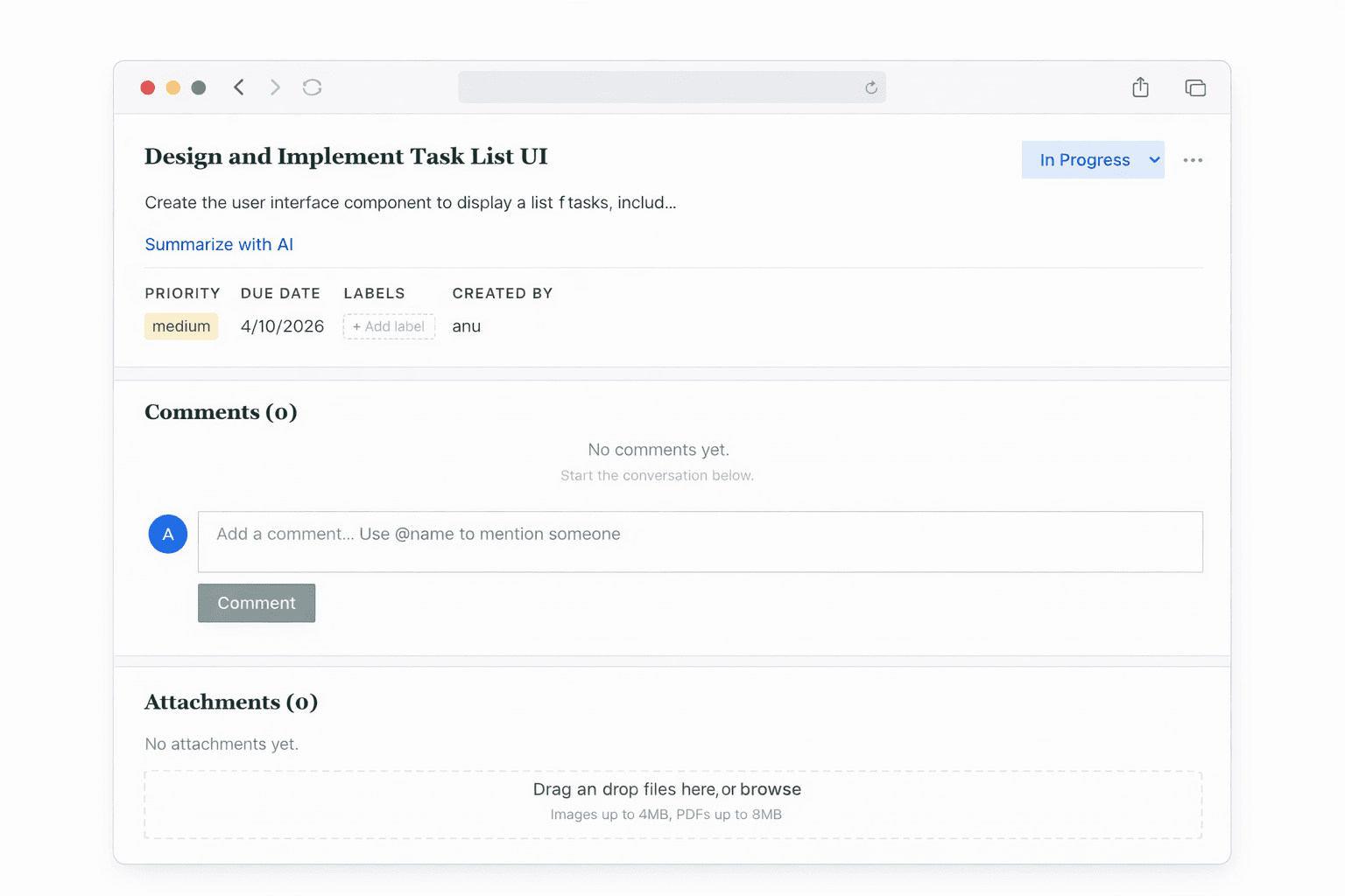 Notifiq workspace view